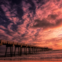 Honorable Mention Travel - Clouds Over County Pier, FL - Mick Richards